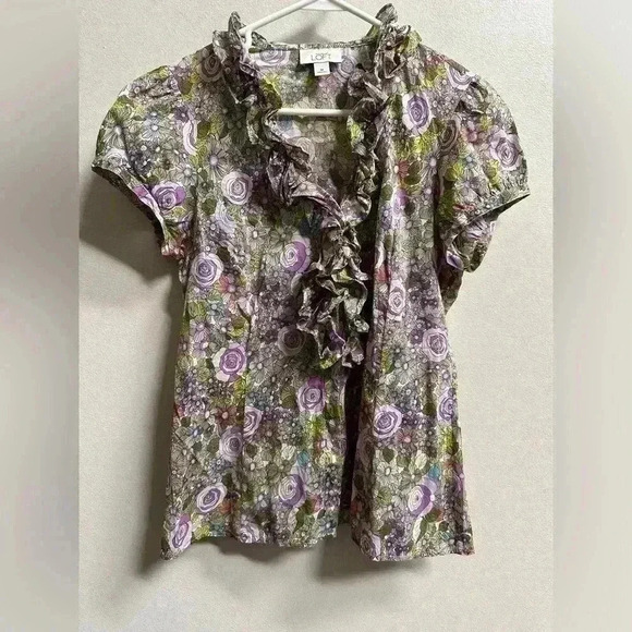 LOFT Tops - EUC | Y2K Ann Taylor LOFT Floral Print Blouse | Women’s Size M